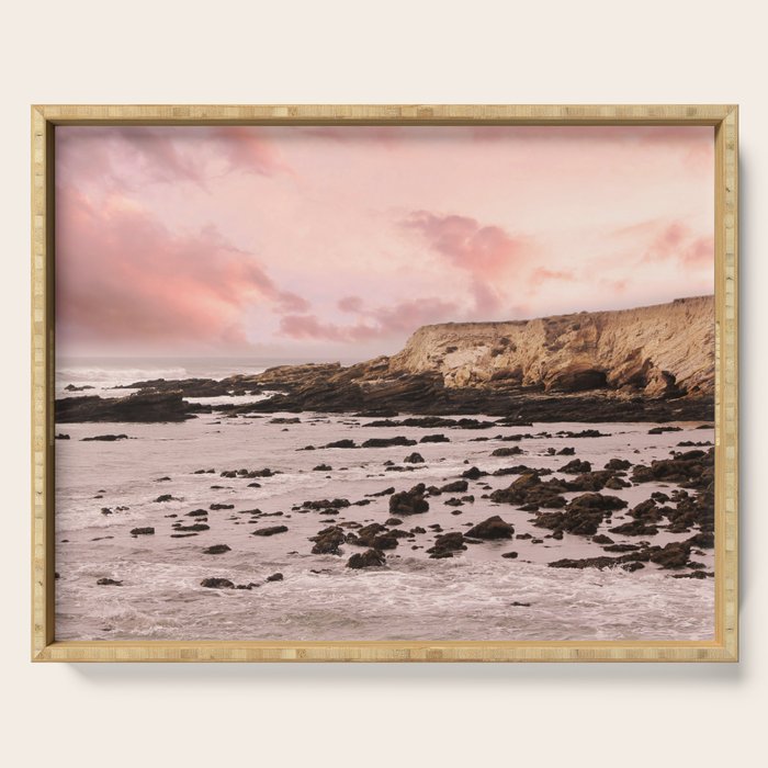 Sunset Beach Cliffs at Low Tide  Serving Tray Gallery Image 1