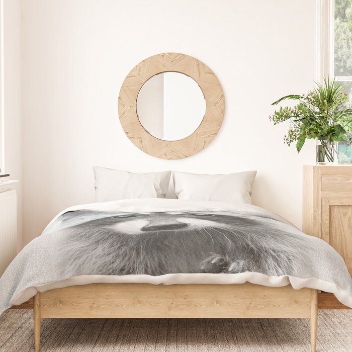 Raccoon - Black & White Duvet Cover Gallery Image 3