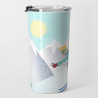 Skiing Girl Travel Mug Gallery Image 3