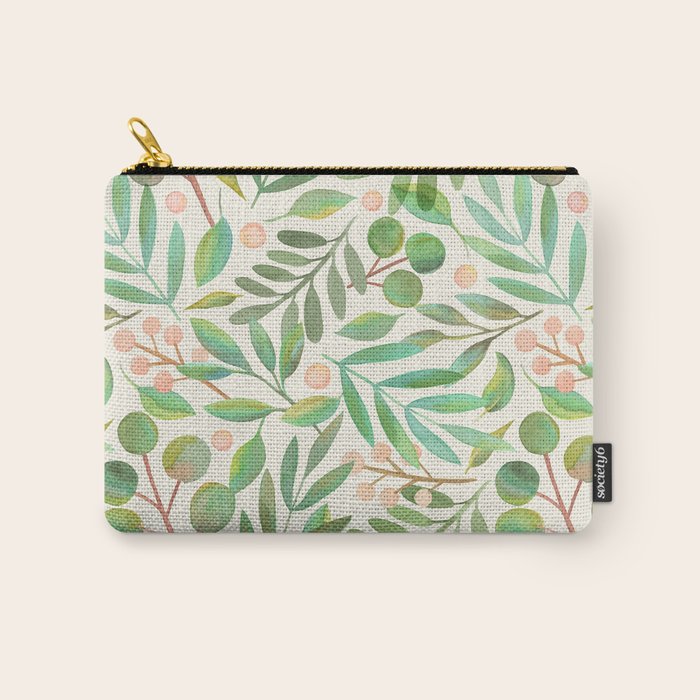 Watercolor Leaves I Carry All Pouch Gallery Image 1