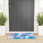 Palm Tree Tropical Pattern - Blue Purple Welcome Mat Gallery Image 3