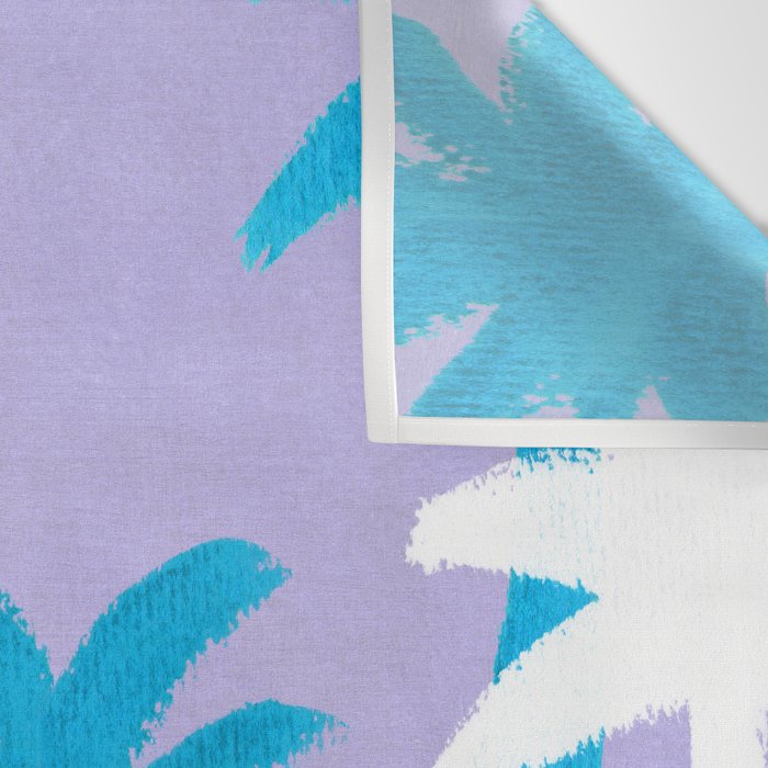 Palm Tree Tropical Pattern - Blue Purple Wall Tapestry Gallery Image 3