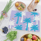 Palm Tree Tropical Pattern - Blue Purple Cutting Board Gallery Image 2