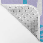 Palm Tree Tropical Pattern - Blue Purple Bath Mat Gallery Image 2