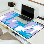 Palm Tree Tropical Pattern - Blue Purple Desk Mat Gallery Image 2