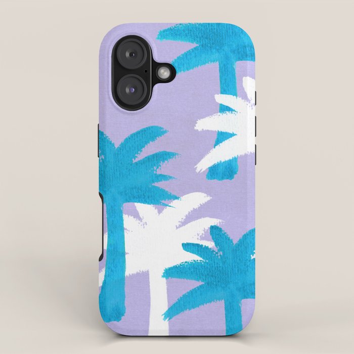 Palm Tree Tropical Pattern - Blue Purple iPhone Case Gallery Image 1