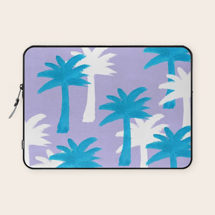 Palm Tree Tropical Pattern - Blue Purple Laptop Sleeve Gallery Image 1