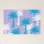 Palm Tree Tropical Pattern - Blue Purple Welcome Mat Gallery Image 1