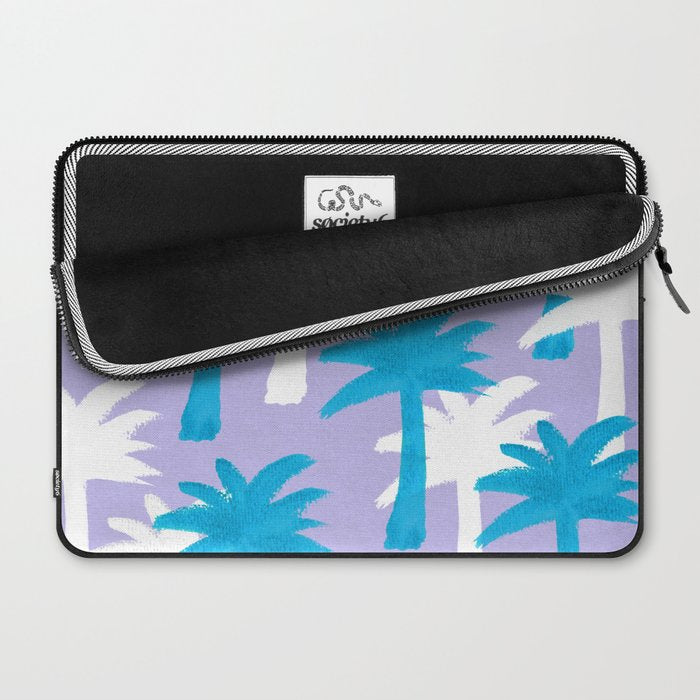 Palm Tree Tropical Pattern - Blue Purple Laptop Sleeve Gallery Image 2