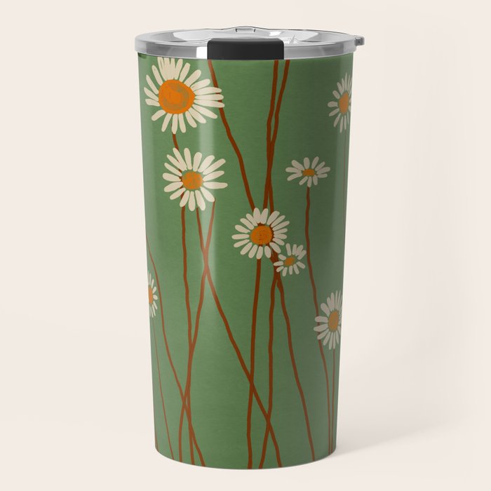 Wild Daisy Flowers 5 Travel Mug Gallery Image 1