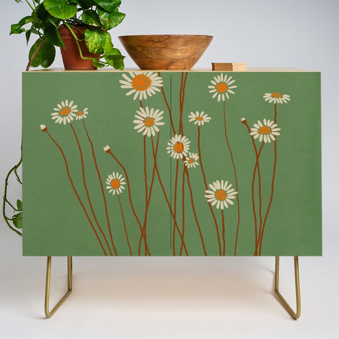 Wild Daisy Flowers 5 Credenza Gallery Image 1