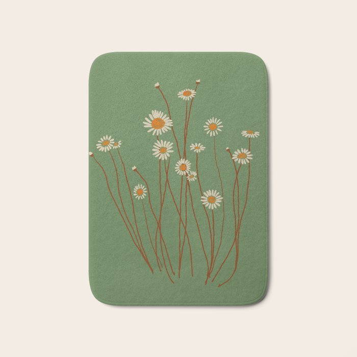 Wild Daisy Flowers 5 Bath Mat Gallery Image 1