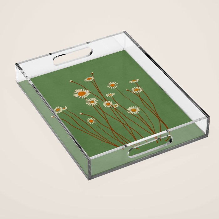 Wild Daisy Flowers 5 Acrylic Tray Gallery Image 1