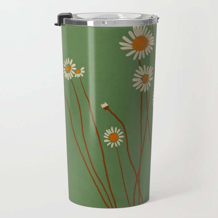Wild Daisy Flowers 5 Travel Mug Gallery Image 3