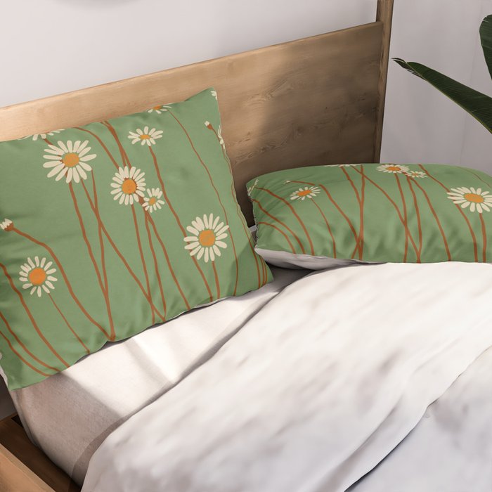 Wild Daisy Flowers 5 Pillow Sham Gallery Image 2