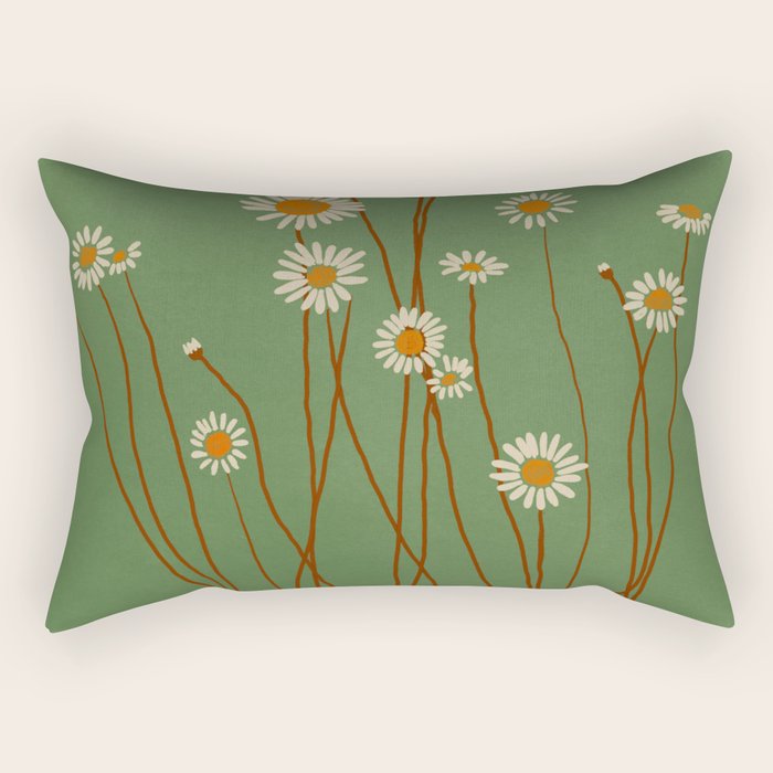 Wild Daisy Flowers 5 Rectangular Pillow Gallery Image 2