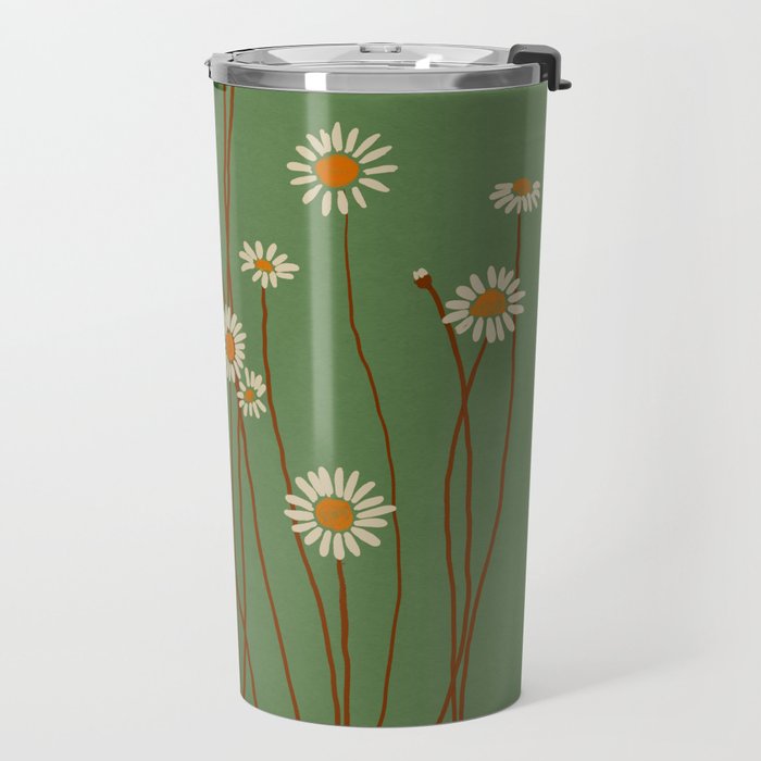 Wild Daisy Flowers 5 Travel Mug Gallery Image 2