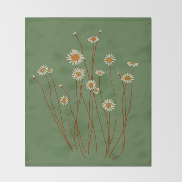 Wild Daisy Flowers 5 Throw Blanket Gallery Image 2