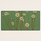 Wild Daisy Flowers 5 Desk Mat Gallery Image 3