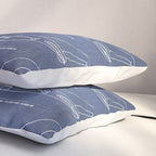 Boeing 747 Family Blueprint in High Resolution (dark blue) Pillow Sham Gallery Image 3