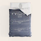 Boeing 747 Family Blueprint in High Resolution (dark blue) Comforter Gallery Image 8