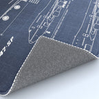 Boeing 747 Family Blueprint in High Resolution (dark blue) Rug Gallery Image 4