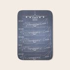 Boeing 747 Family Blueprint in High Resolution (dark blue) Bath Mat Gallery Image 1