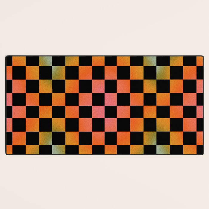 Rainbow Checkered Print Desk Mat Gallery Image 3
