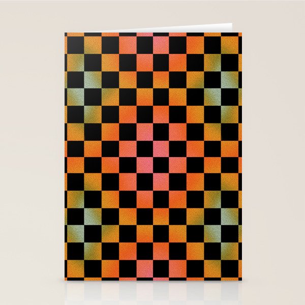 Rainbow Checkered Print Stationery Card Gallery Image 2
