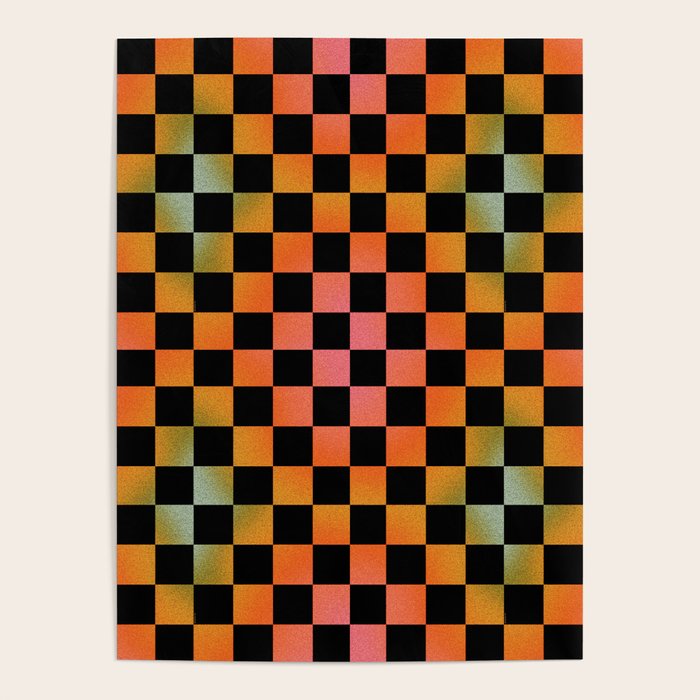 Rainbow Checkered Print Poster Gallery Image 4