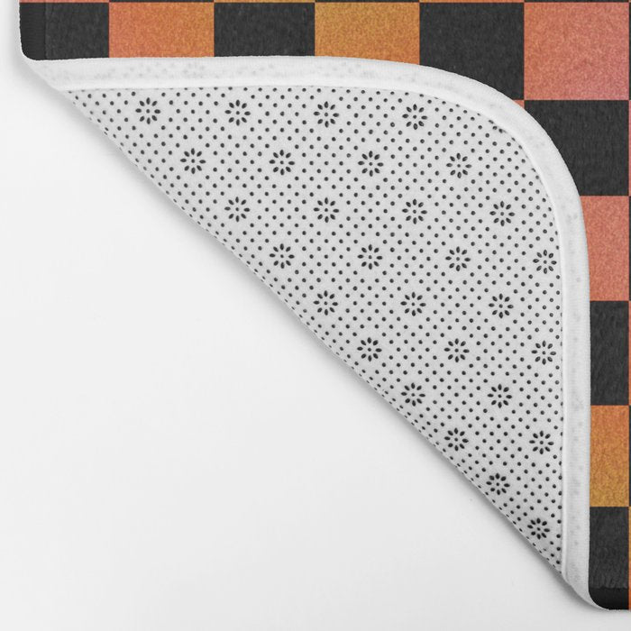 Rainbow Checkered Print Bath Mat Gallery Image 2