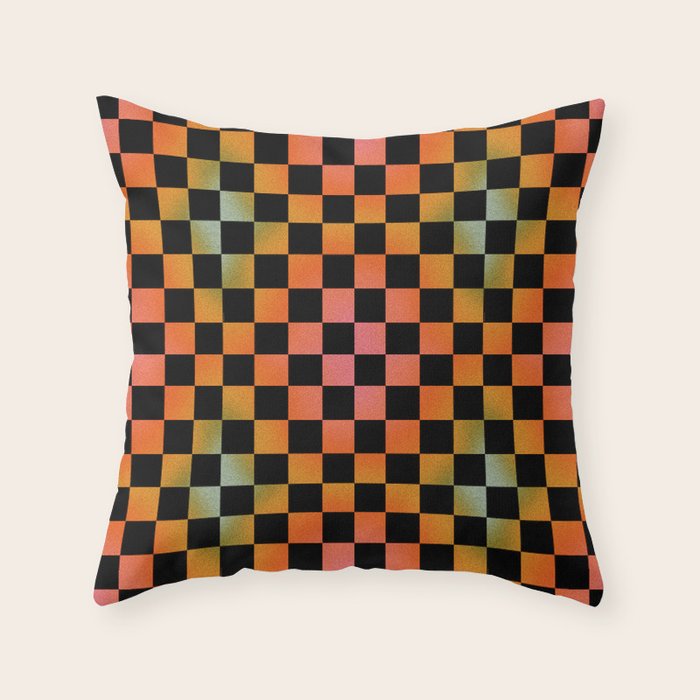 Rainbow Checkered Print Throw Pillow Gallery Image 6