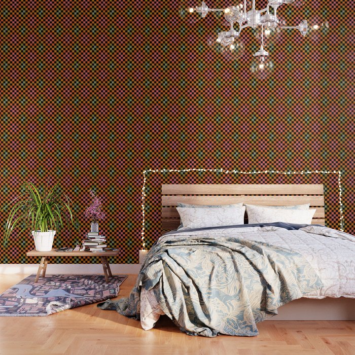 Rainbow Checkered Print Wallpaper Gallery Image 3