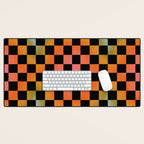 Rainbow Checkered Print Desk Mat Gallery Image 1