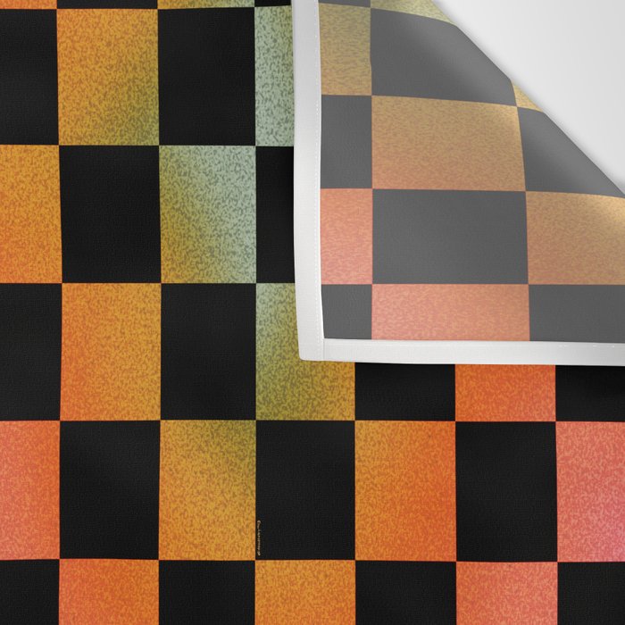 Rainbow Checkered Print Wall Tapestry Gallery Image 3