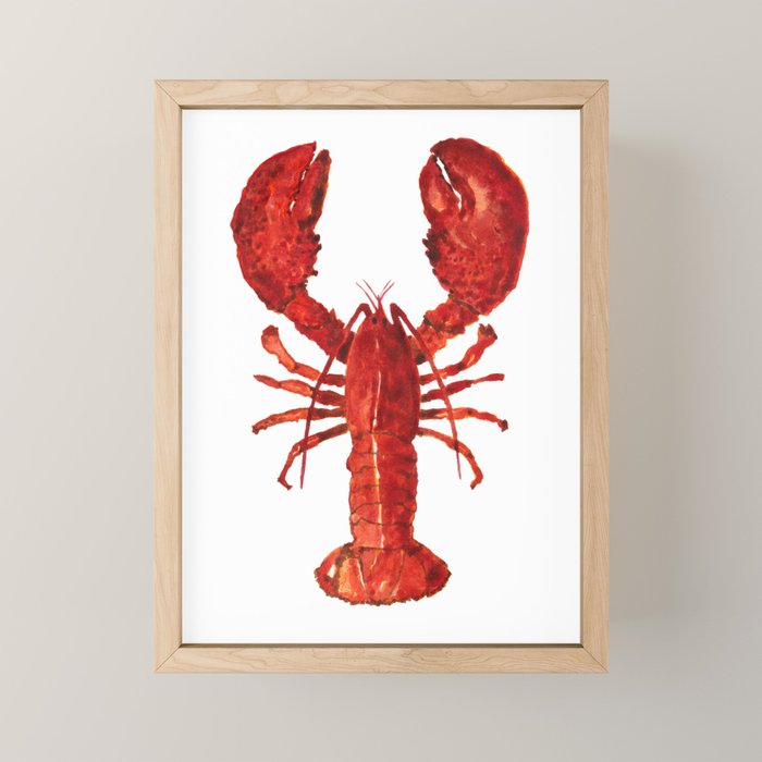 Watercolor Lobster #1 Mini Art Print Gallery Image 1
