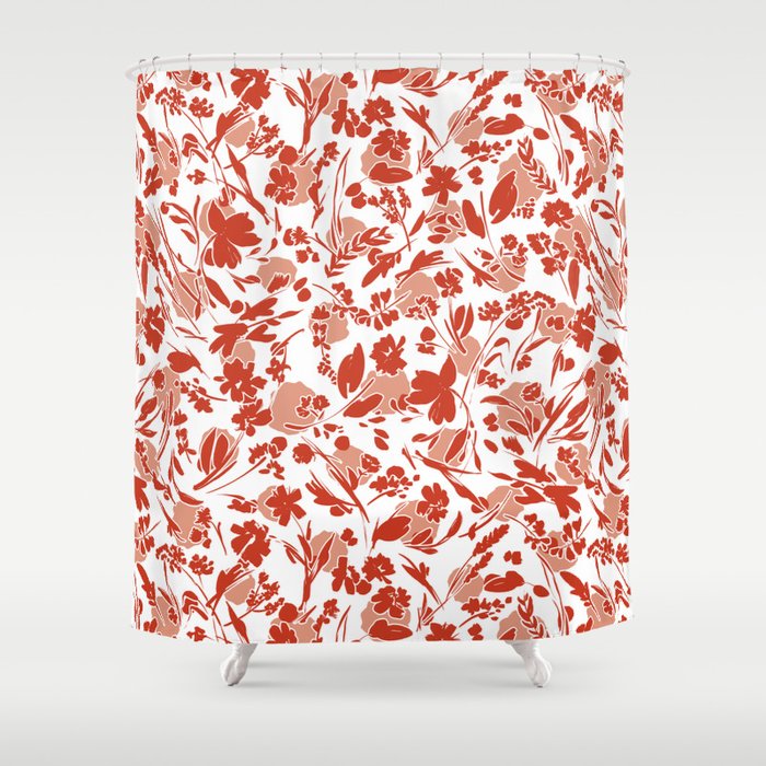 Wild flowering reddish meadow Shower Curtain Gallery Image 1