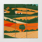 Nature farm field landscape art Wood Wall Art Gallery Image 1