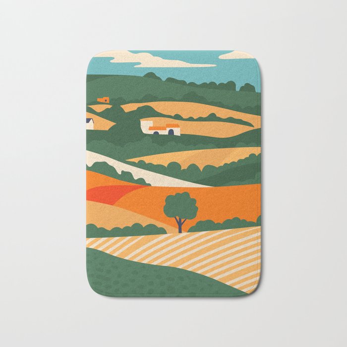 Nature farm field landscape art Bath Mat Gallery Image 1