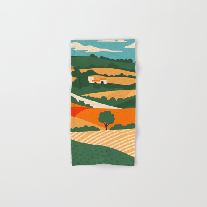Nature farm field landscape art Bath Towel Gallery Image 1