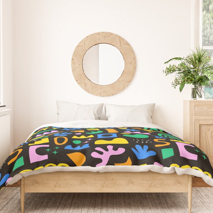 Fun colorful abstract summer shape pattern Duvet Cover Gallery Image 3