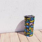 Fun colorful abstract summer shape pattern Travel Mug Gallery Image 4