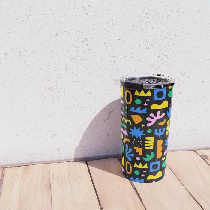 Fun colorful abstract summer shape pattern Travel Mug Gallery Image 4