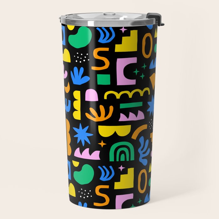 Fun colorful abstract summer shape pattern Travel Mug Gallery Image 2