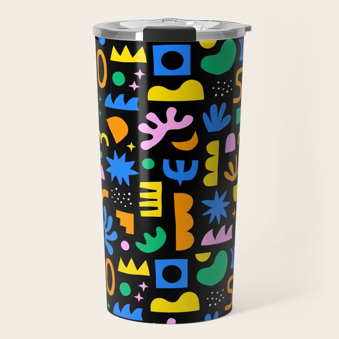 Fun colorful abstract summer shape pattern Travel Mug Gallery Image 1