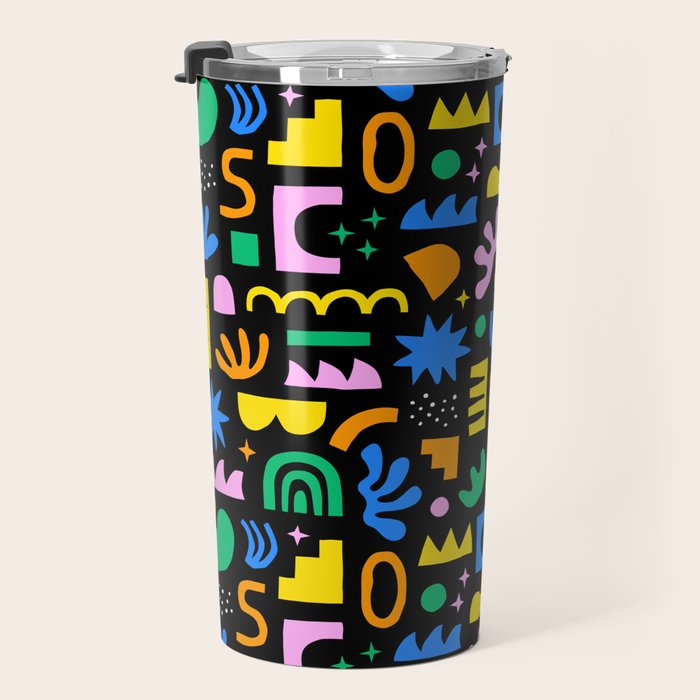 Fun colorful abstract summer shape pattern Travel Mug Gallery Image 3
