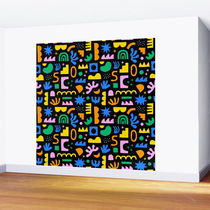 Fun colorful abstract summer shape pattern Wall Mural Gallery Image 2