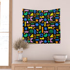 Fun colorful abstract summer shape pattern Wall Tapestry Gallery Image 2