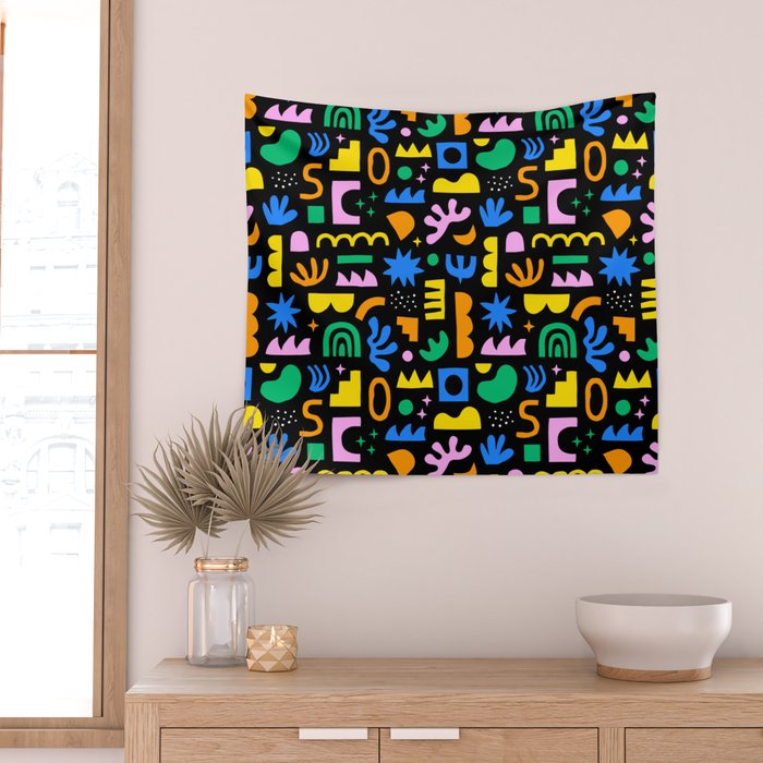 Fun colorful abstract summer shape pattern Wall Tapestry Gallery Image 2