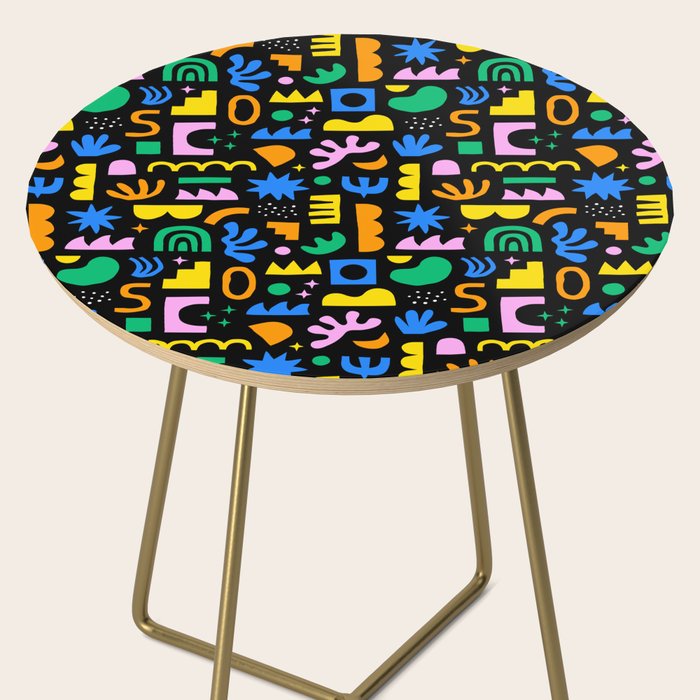 Fun colorful abstract summer shape pattern Side Table Gallery Image 2